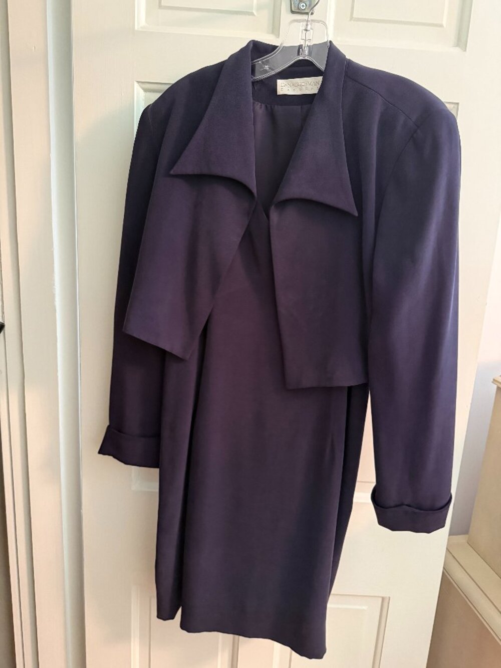Vintage Dana Buchman Silk Purple Dress & Jacket 2-Piece Set Neiman Marcus